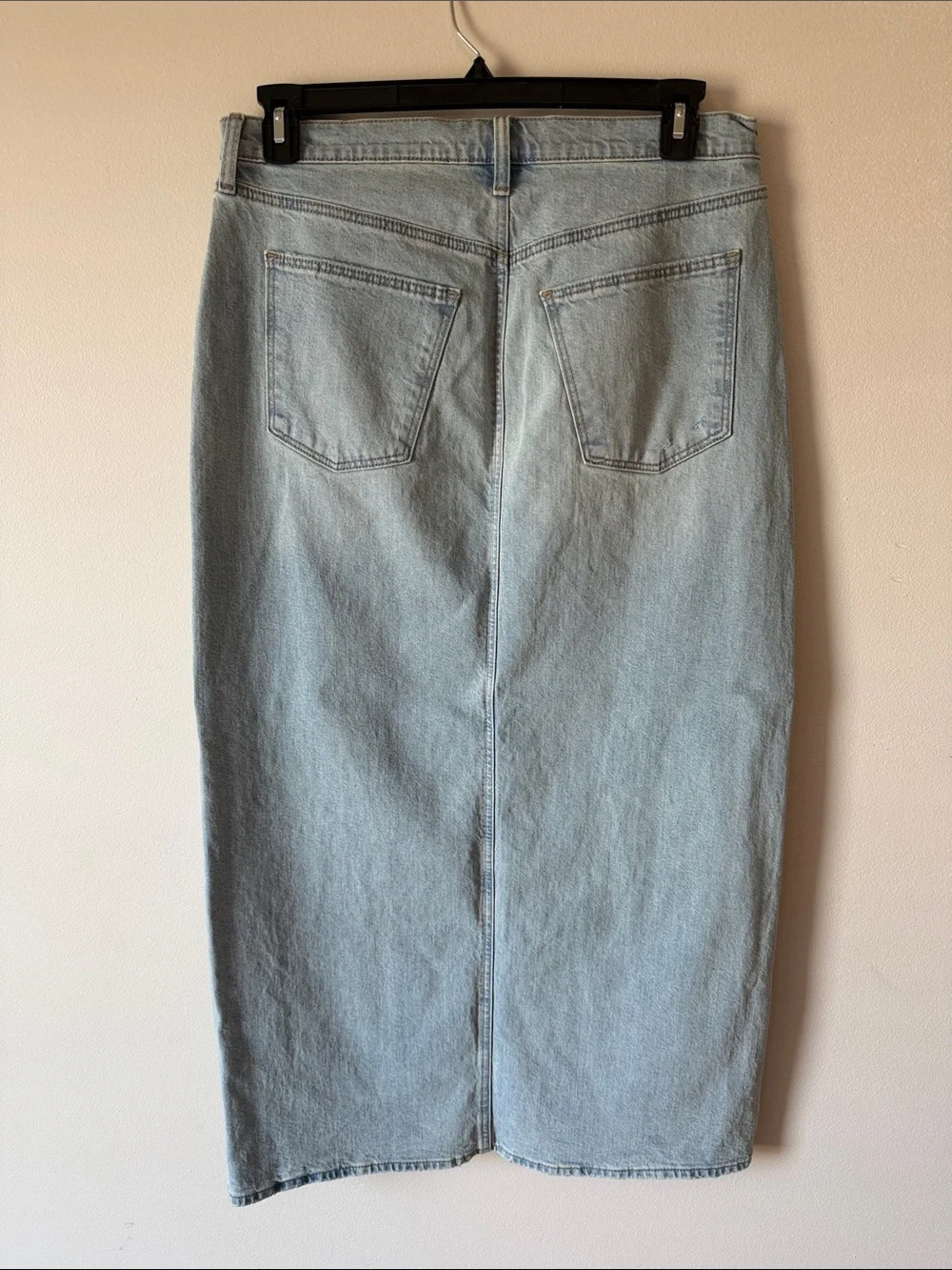 Universal Threads light wash Denim maxi Skirt with Front Slit